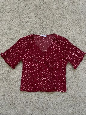 Polka Dot Button Up Blouse